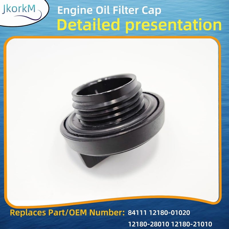 JkorkM غطاء تعبئة زيت المحرك 84111 12180-21010 متوافق مع طرازات تويوتا وساين، مناسب لتويوتا 2002-2011 كامري RAV4 هايلاندر سولارا 4Runner كورولا تاكوما، مناسب لسياون tC OE#12180-01020 - Image 3